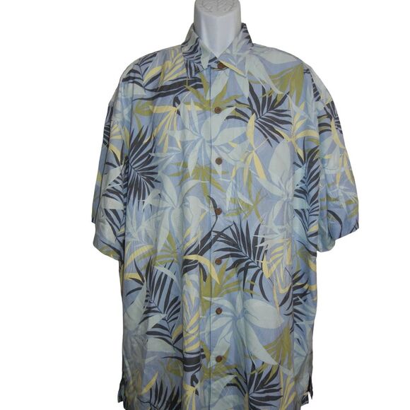 Tommy Bahama Silk Shirt Men Size XXL Hawaiian Camp Floral Print Tropical Print - Picture 1 of 9